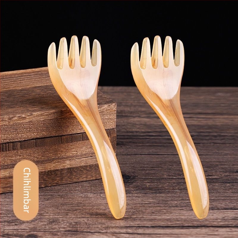 Masajor pentru cap cu cinci gheare – bambus, logo tipărit