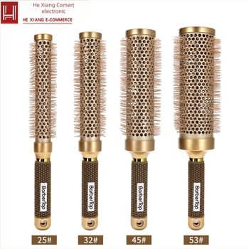 Pieptene pentru bucle, formă rotundă, construcție din plastic, grosime 10, greutate 100 g, personalizare disponibilă