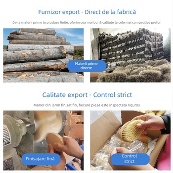 Perie pentru pantofi cu mâner curbat din lemn fag (clasa A) și peri din păr de cal pentru Îngrijire și dezinfectare a pielăriei; opțiuni de personalizare