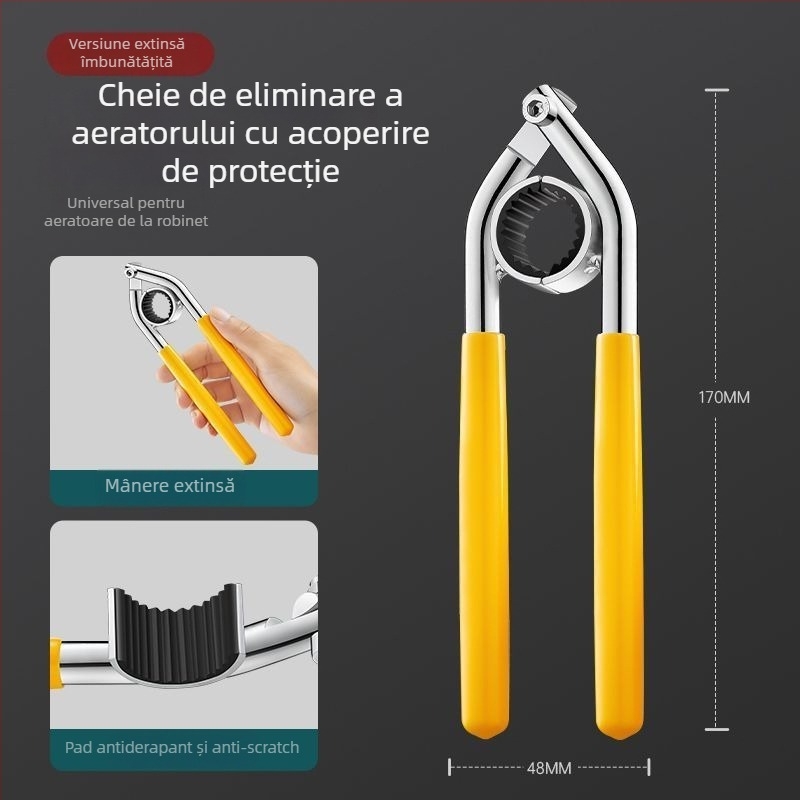 Unealtă de demontare a aeratorului robinetului cu clește – oțel/plastic, design modern minimalist, brand Jiang self-flow