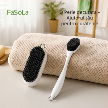 FaSoLa Perie pentru pantofi cu mâner lung, peri moi care nu deteriorează pantofii; perie de curățare anti-murdărire; materiale: HIPS, PP, PVC