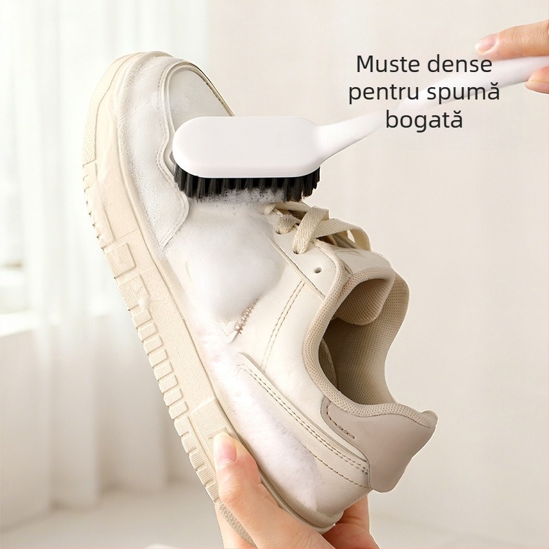 FaSoLa Perie pentru pantofi cu mâner lung, peri moi care nu deteriorează pantofii; perie de curățare anti-murdărire; materiale: HIPS, PP, PVC