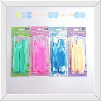 Set de 12 piepteni din plastic pentru păr, vârfuri ascuțite, stilizare multiplă