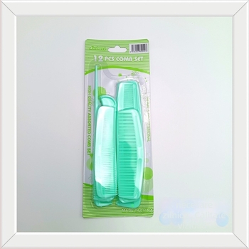 Set de 12 piepteni din plastic pentru păr, vârfuri ascuțite, stilizare multiplă