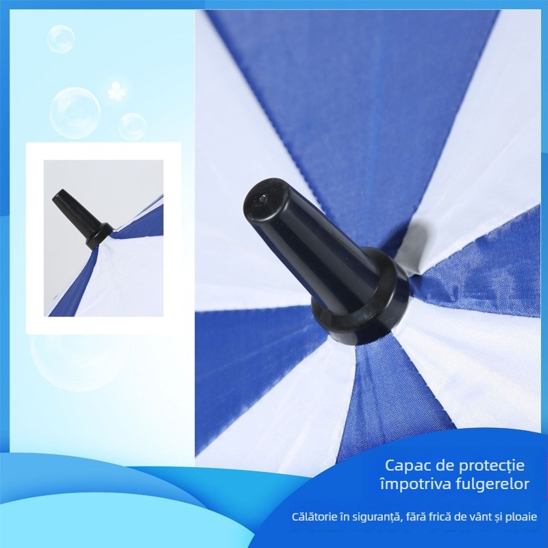 Umbrelă de golf cu 8 brațe, cupolă cu două straturi, deschidere automată, țesătură 210T, nervuri din fibră, mâner din spumă