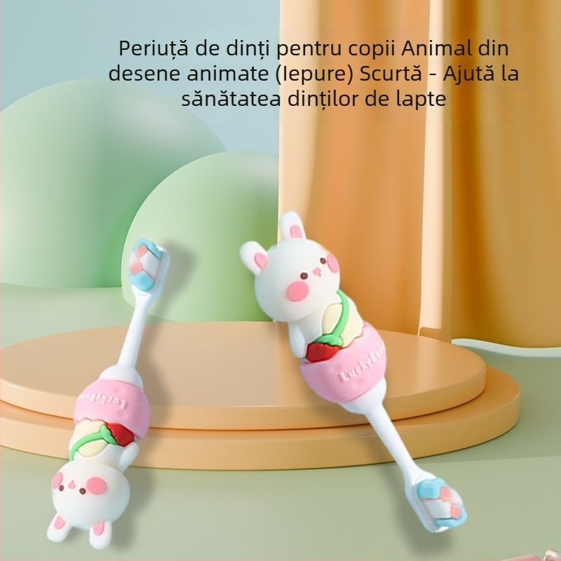 Periuță de dinți manuală Happy Tooth Baby pentru copii, perii ultra-moi, 11,5 cm, modelul 054
