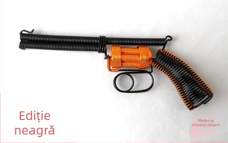Cutie muzicală, stil revolver, țesut din fir de aluminiu, realizat manual, plastic/rășină