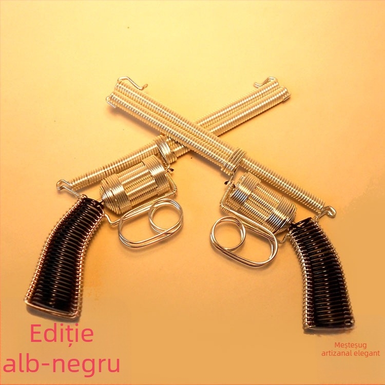 Cutie muzicală, stil revolver, țesut din fir de aluminiu, realizat manual, plastic/rășină