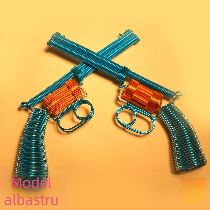 Cutie muzicală, stil revolver, țesut din fir de aluminiu, realizat manual, plastic/rășină
