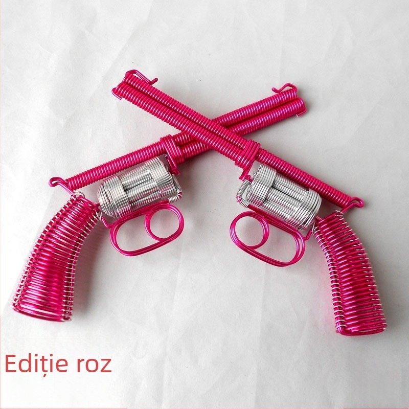 Cutie muzicală, stil revolver, țesut din fir de aluminiu, realizat manual, plastic/rășină