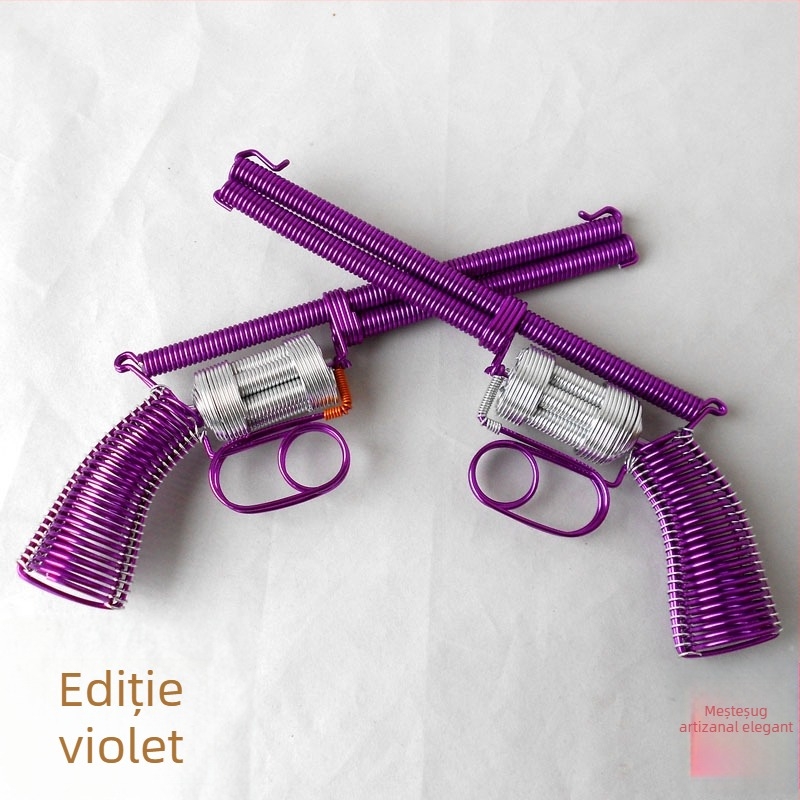Cutie muzicală, stil revolver, țesut din fir de aluminiu, realizat manual, plastic/rășină