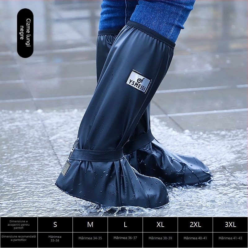 Protecție pentru încălțăminte de ploaie, impermeabilă, anti-derapare, din PVC, cu rezistență sporită, înălțime mare