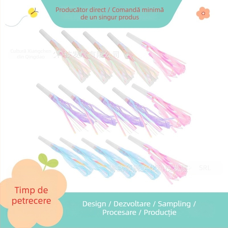 Accesoriu decorativ cu ciucuri în formă de trompetă – plastic, personalizare disponibilă, imprimare logo