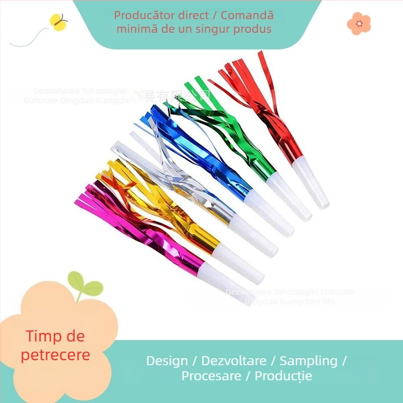 Accesoriu decorativ cu ciucuri în formă de trompetă – plastic, personalizare disponibilă, imprimare logo