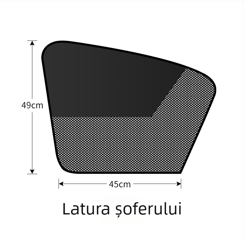Cortină de protecție solară auto cu plasă laterală dublă, atașare magnetică, izolație termică și protecție împotriva luminii pentru ferestrele mașinii