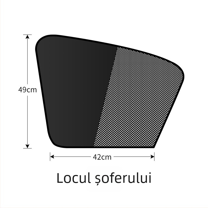 Cortină de protecție solară auto cu plasă laterală dublă, atașare magnetică, izolație termică și protecție împotriva luminii pentru ferestrele mașinii