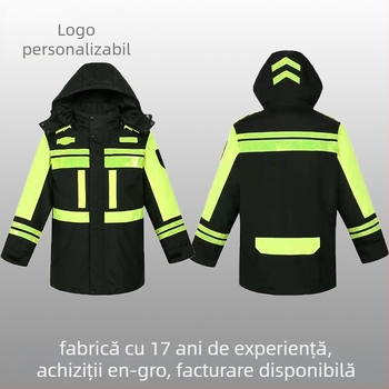 Poncho impermeabil cu căptușeală groasă din bumbac, detalii reflectorizante, căptușală detașabilă din bumbac (țesătură Oxford)