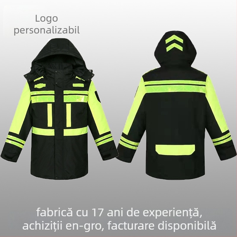 Poncho impermeabil cu căptușeală groasă din bumbac, detalii reflectorizante, căptușală detașabilă din bumbac (țesătură Oxford)
