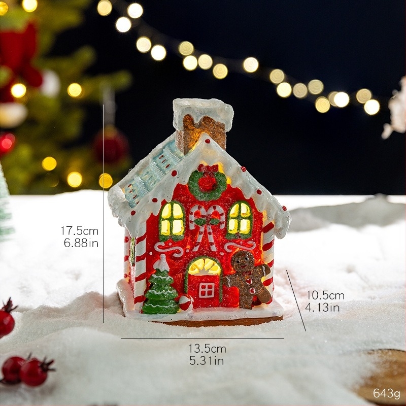 Meimei Crafts Cutie muzicală de Crăciun - rășină, iluminare și tren rotativ, stil European și American