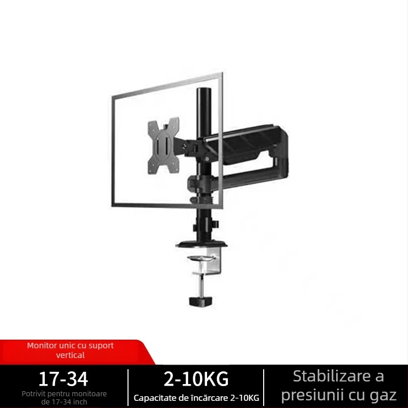 Suport pentru monitor cu braț robotic – potrivire universală, prindere pe masă, reglaj în unghiuri multiple, construcție din aluminiu