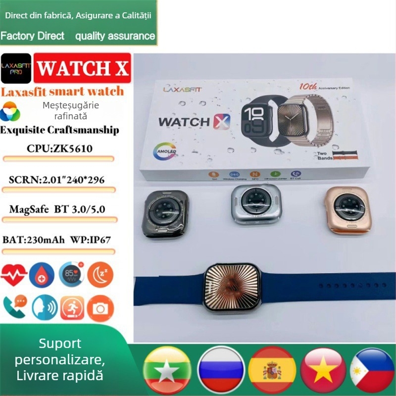 Himacare Smartwatch cu apeluri Bluetooth, monitorizarea ritmului cardiac, monitorizarea somnului, numărător de pași, încărcare wireless