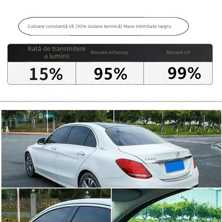 Film auto cu nano-ceramică, acoperire pentru întregul vehicul, transparență 70–80%, protecție UV peste 90%