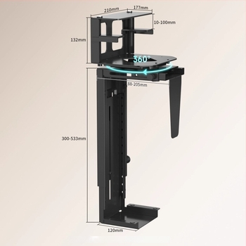 Suport suspendat pentru carcasa calculatorului, montaj lateral cu clips, reglabil, fără găuri, model zjj001