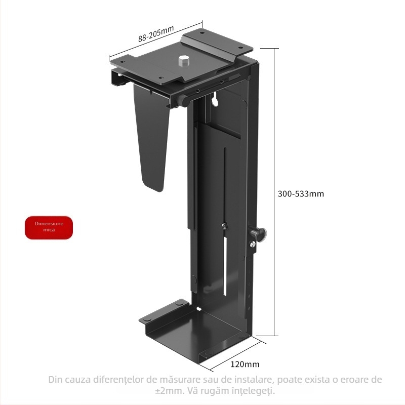 Suport suspendat pentru carcasa calculatorului, montaj lateral cu clips, reglabil, fără găuri, model zjj001