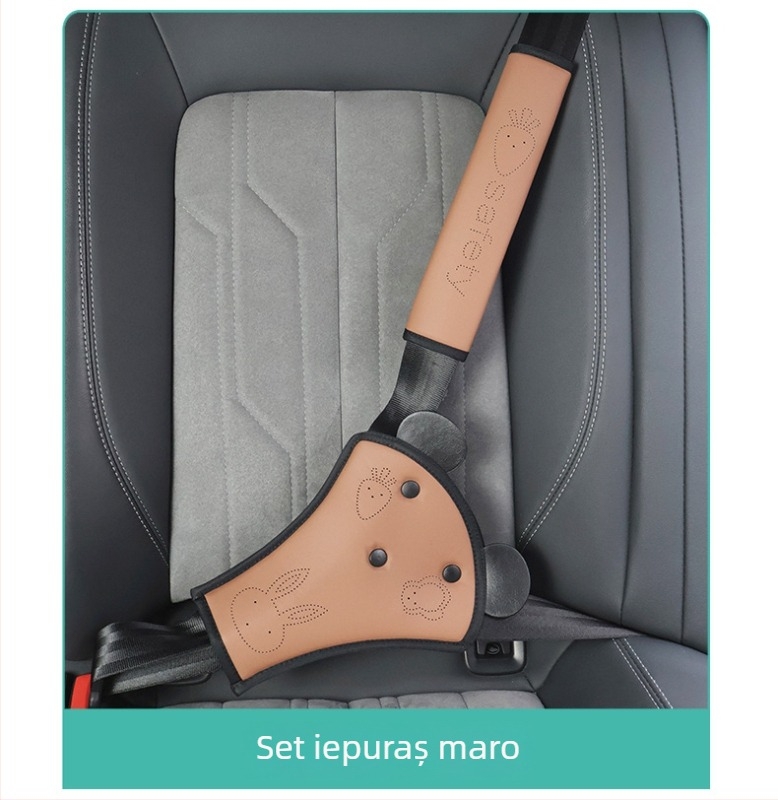 Suport reglabil pentru centura auto a copiilor, cu protecție a gâtului și limitator umeri-burtă - PVC material