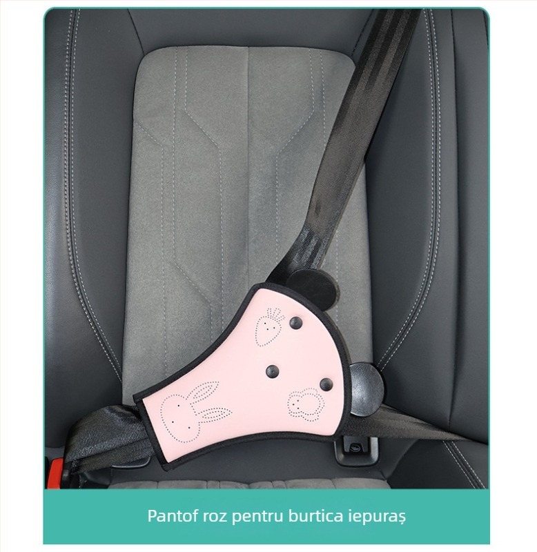 Suport reglabil pentru centura auto a copiilor, cu protecție a gâtului și limitator umeri-burtă - PVC material