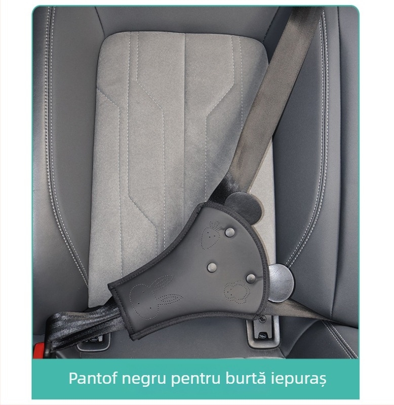 Suport reglabil pentru centura auto a copiilor, cu protecție a gâtului și limitator umeri-burtă - PVC material