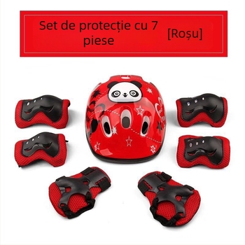 Set de protecție pentru copii pentru role: cască, protecții pentru palme și genunchi, brand OUSHEN; material corp: burete; categorie: protecție sportivă combinată