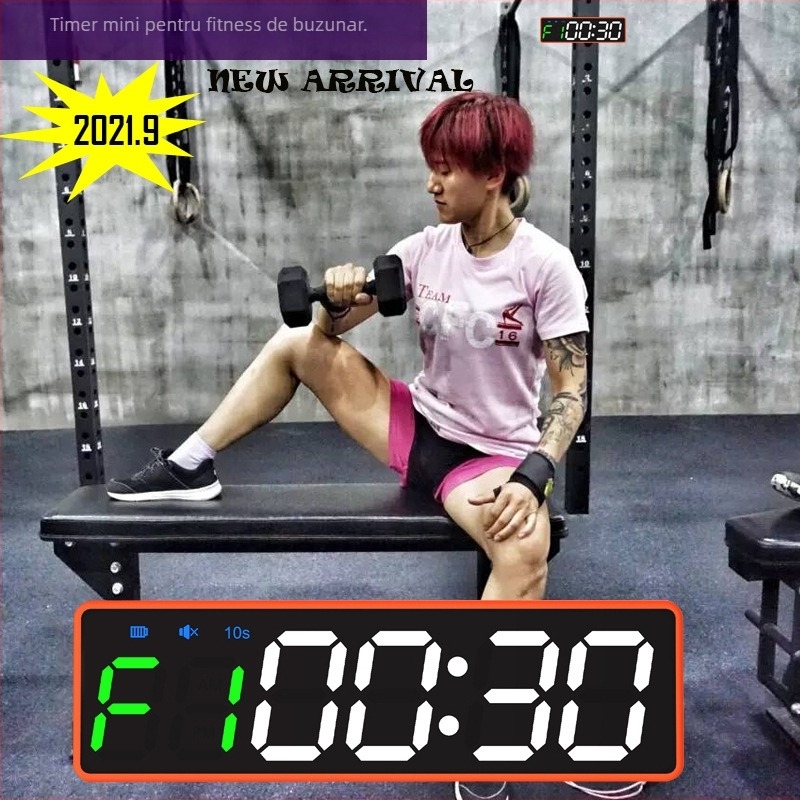 Cronometru sport electronic cu timer de buzunar magnetic și încărcare, carcasă ABS, funcție pauză, nu este impermeabil