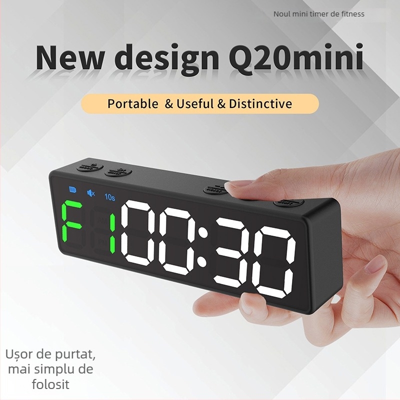 Cronometru sport electronic cu timer de buzunar magnetic și încărcare, carcasă ABS, funcție pauză, nu este impermeabil
