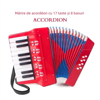 Acordeon pentru copii cu 17 clape și curea (Material: rășină; Brand: feifan; Vârstă: 4–6 ani)