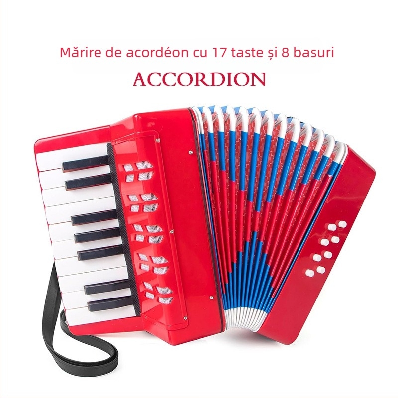 Acordeon pentru copii cu 17 clape și curea (Material: rășină; Brand: feifan; Vârstă: 4–6 ani)