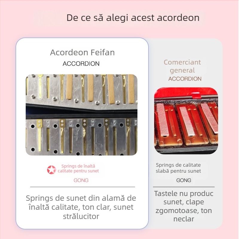 Acordeon pentru copii cu 17 clape și curea (Material: rășină; Brand: feifan; Vârstă: 4–6 ani)