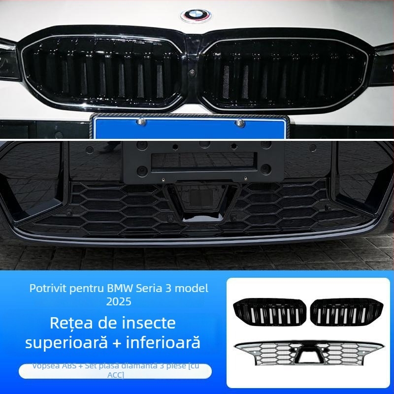 Dishan protecție pentru grila inferioară cu plasă ABS + King Kong pentru BMW Seria 3 (2023–2025) — protecție împotriva prafului și insectelor, îmbunătățire a aspectului