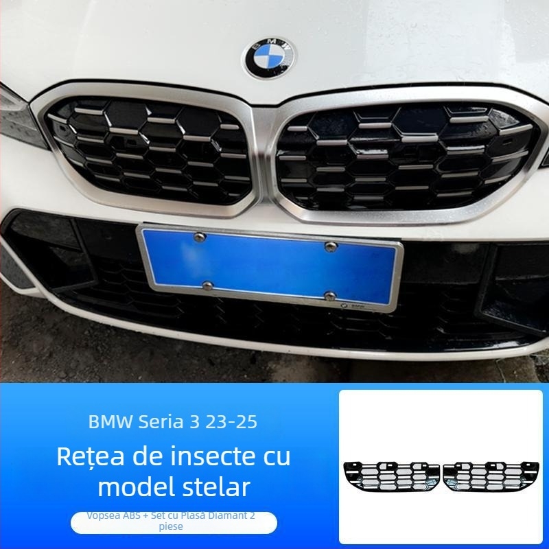 Dishan protecție pentru grila inferioară cu plasă ABS + King Kong pentru BMW Seria 3 (2023–2025) — protecție împotriva prafului și insectelor, îmbunătățire a aspectului