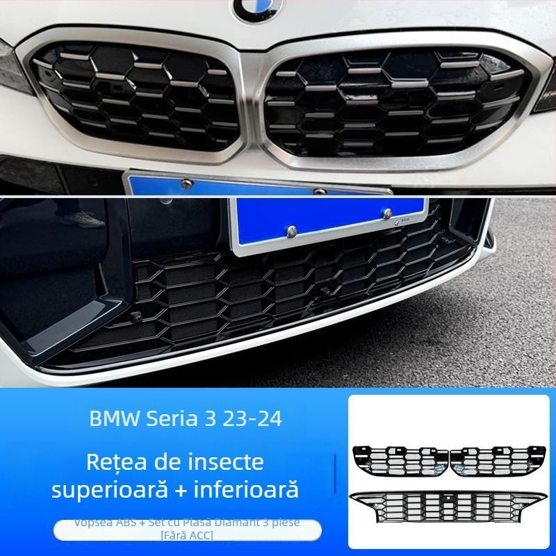 Dishan protecție pentru grila inferioară cu plasă ABS + King Kong pentru BMW Seria 3 (2023–2025) — protecție împotriva prafului și insectelor, îmbunătățire a aspectului