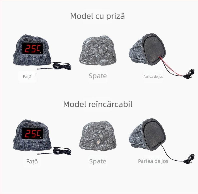 Termometru de baie cu design asemănător pietrei, afișaj digital rezistent la apă — Brand An shengyi