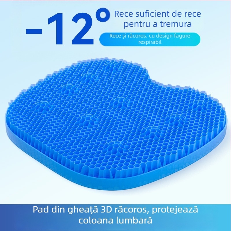 Perne de șezut din gel pentru scaun auto, design fagure honeycomb, monolitice, On the Way, respirabilă și răcoroasă