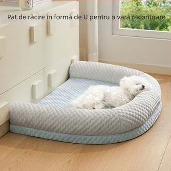 Cuib în formă de U pentru câini și pisici, umplut, detașabil și lavabil, potrivit pentru toate anotimpurile.