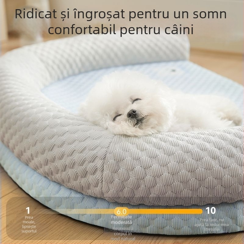Cuib în formă de U pentru câini și pisici, umplut, detașabil și lavabil, potrivit pentru toate anotimpurile.