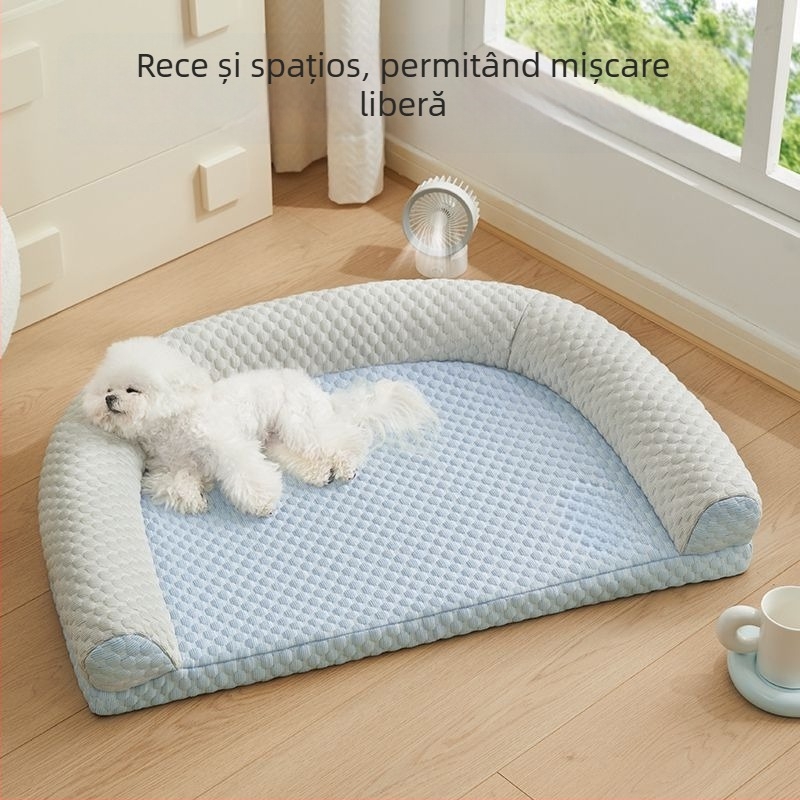 Cuib în formă de U pentru câini și pisici, umplut, detașabil și lavabil, potrivit pentru toate anotimpurile.