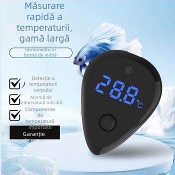 Termometru acvariu, formă de picătură, material ABS, măsoară temperatura apei