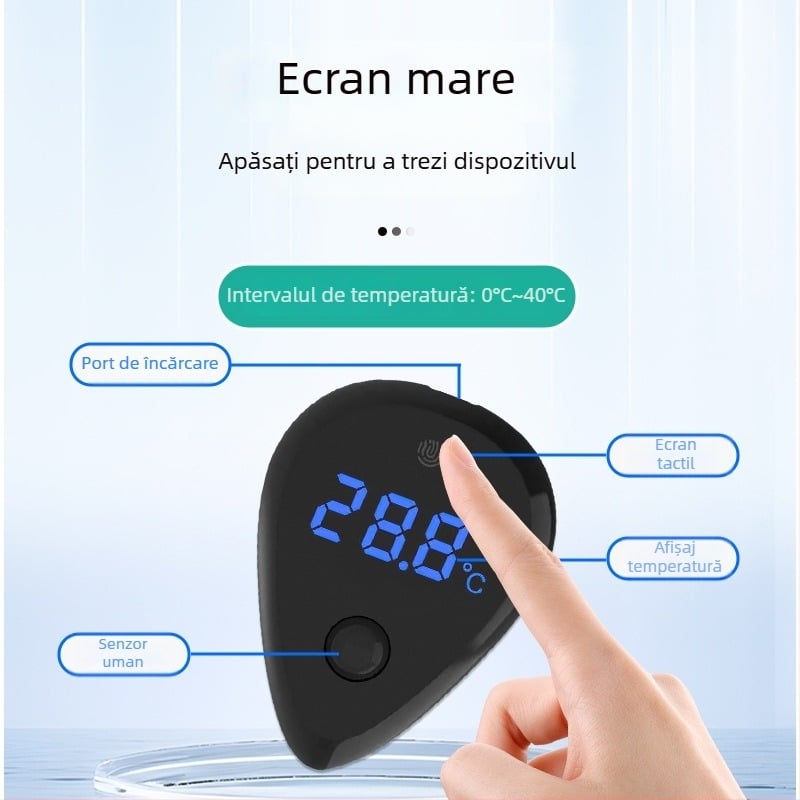 Termometru acvariu, formă de picătură, material ABS, măsoară temperatura apei