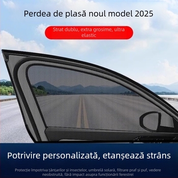 Plasă de țânțari pentru geamul lateral al mașinii – plasă anti-insecte pentru geamuri universale, parasolar, stil minimalist, personalizabil