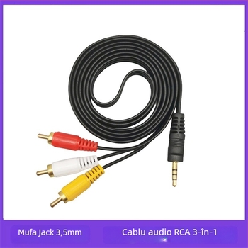 Cabl AV audio 3,5 mm, 1 la 2 splitter, placat cu aur, conductor CCA, lungime 1,5–20 m
