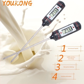 Youkong termometru digital pentru alimente, tip stilou, cu sondă, pentru BBQ - măsoară temperatura camerei, a apei, a uleiului și a aerului